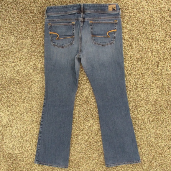 American Eagle Jeans Women's 12 Dark Wash Kick Boot Stretch Denim - Picture 2 of 8